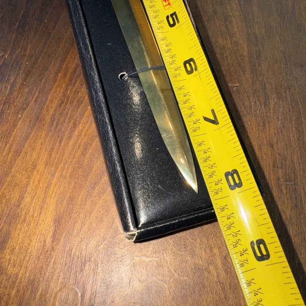Vintage Brass Clam Shell Letter Opener Hand Engraved MCM Decor Collectible 7 3/4